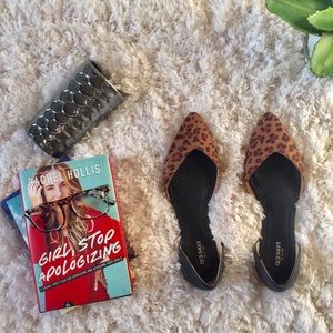 Leopard and black d’orsay flats